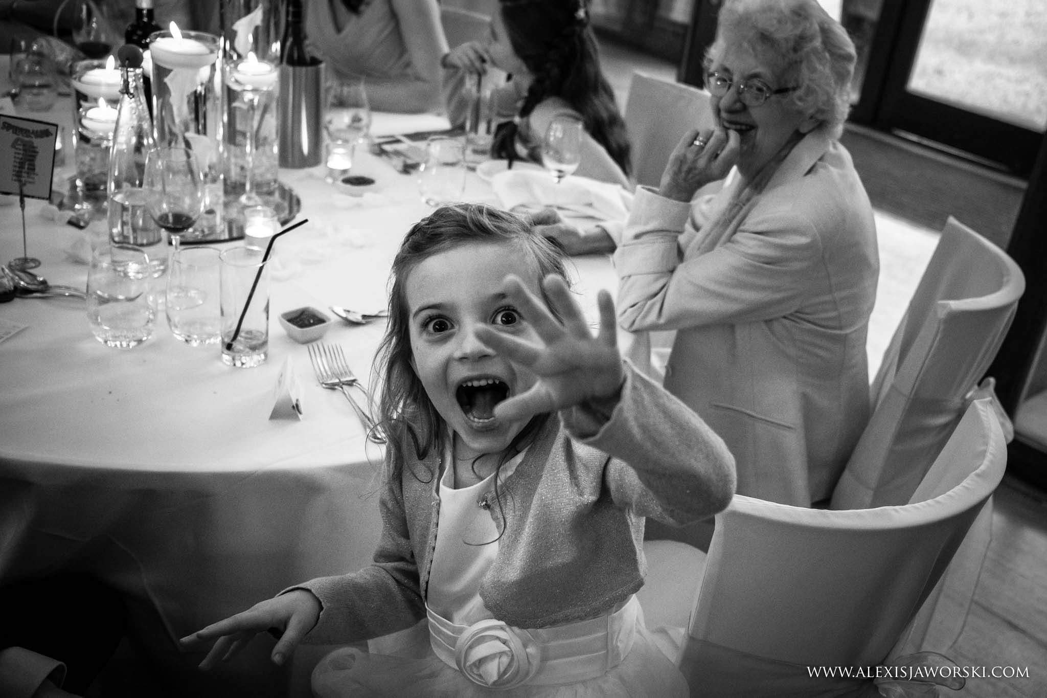 flower girl having fun