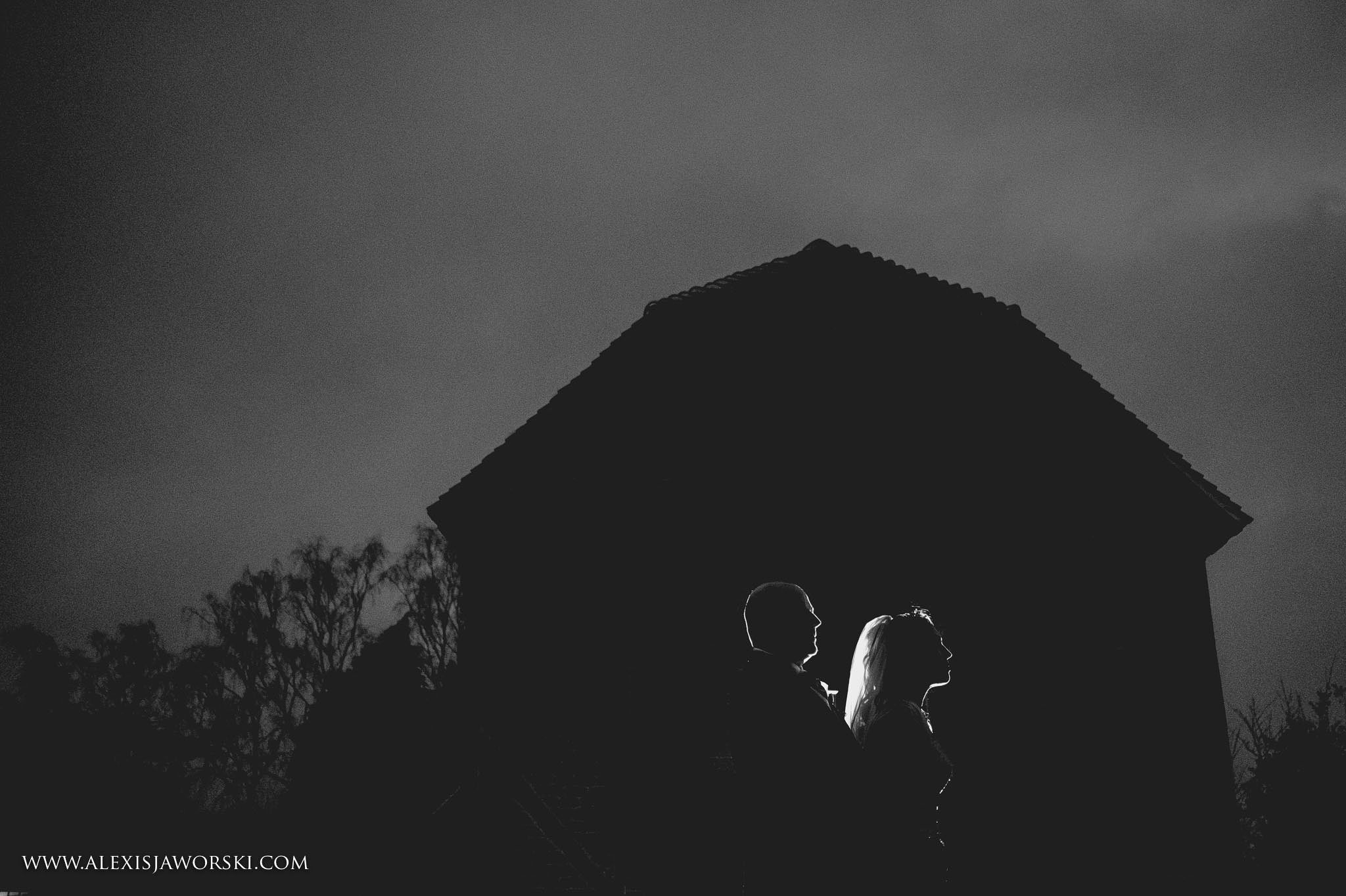 creative portrait o bride and groom