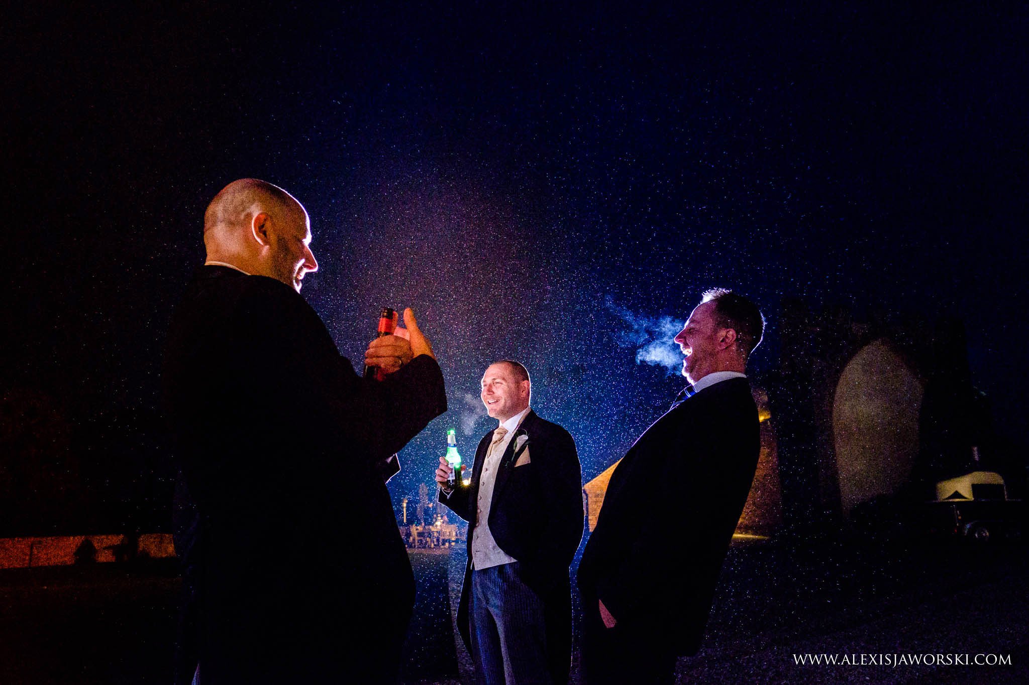 boys having a luagh outside