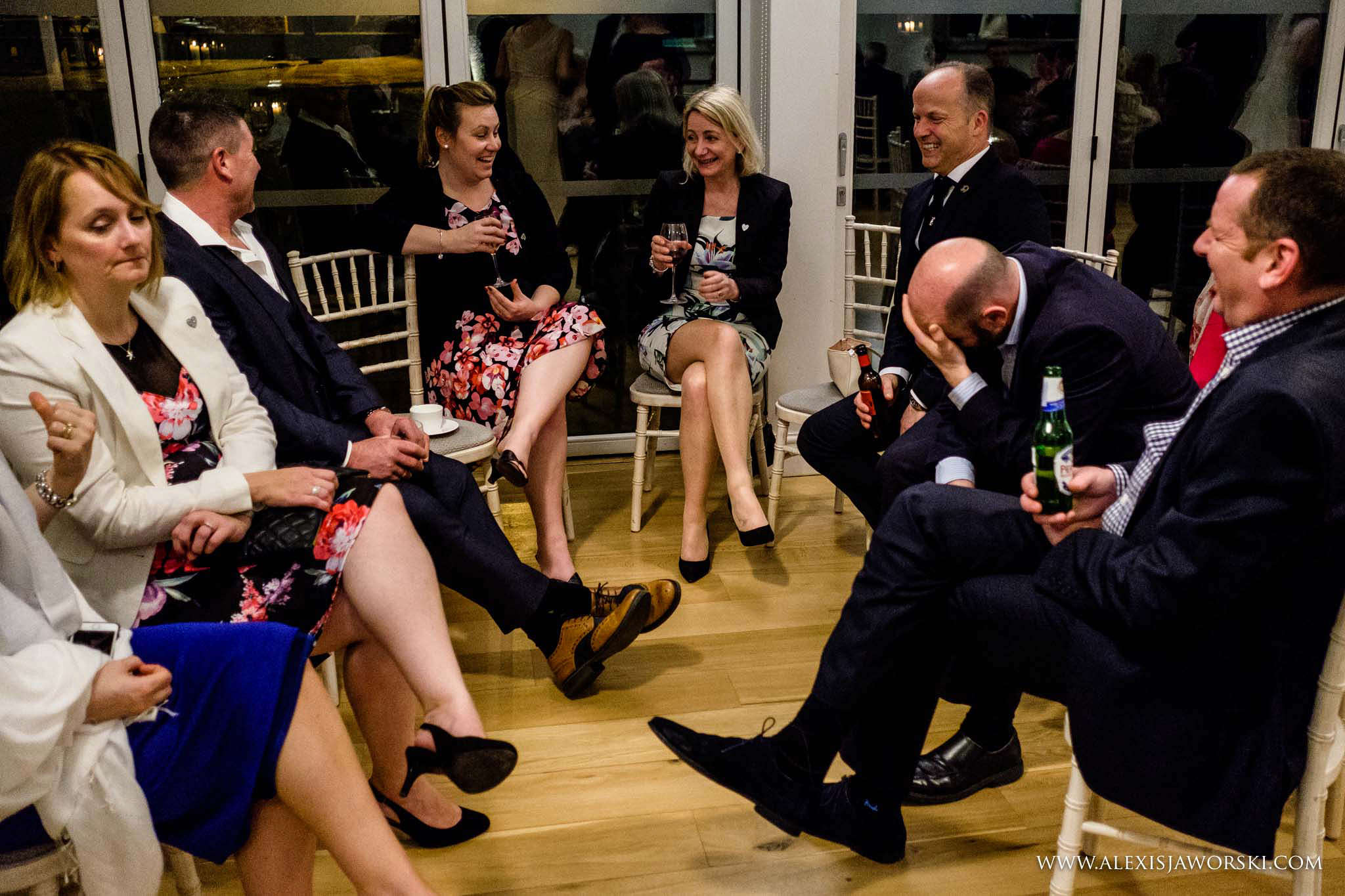 guests chatting and luaghing