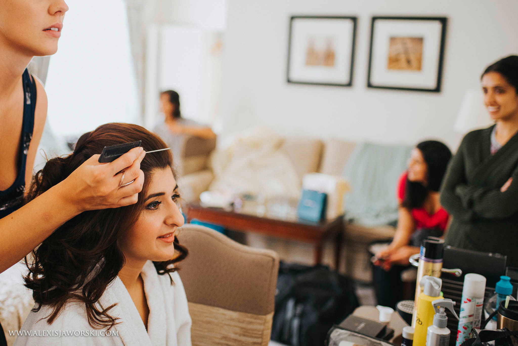 Bride getting ready