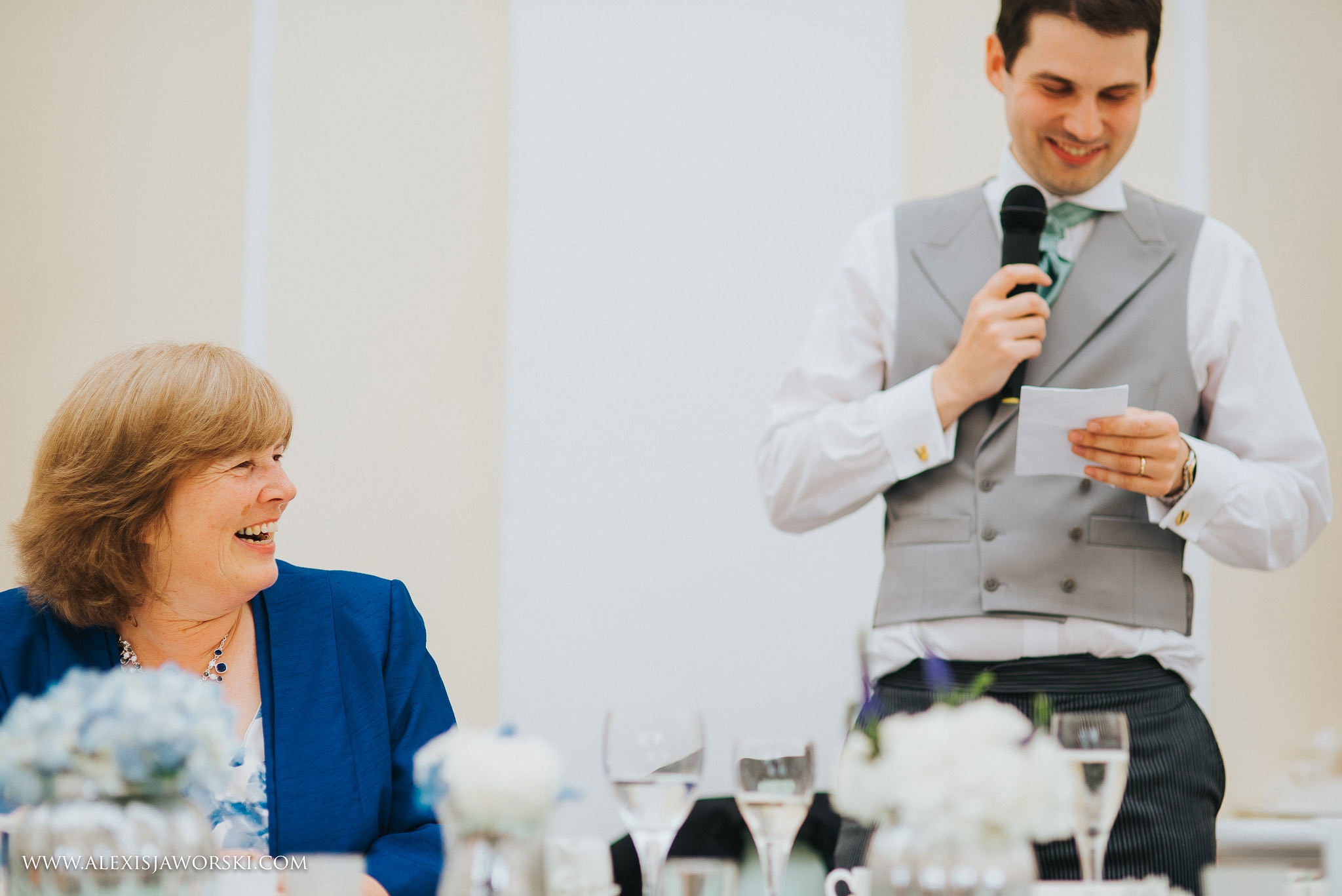 mum and son during speeches