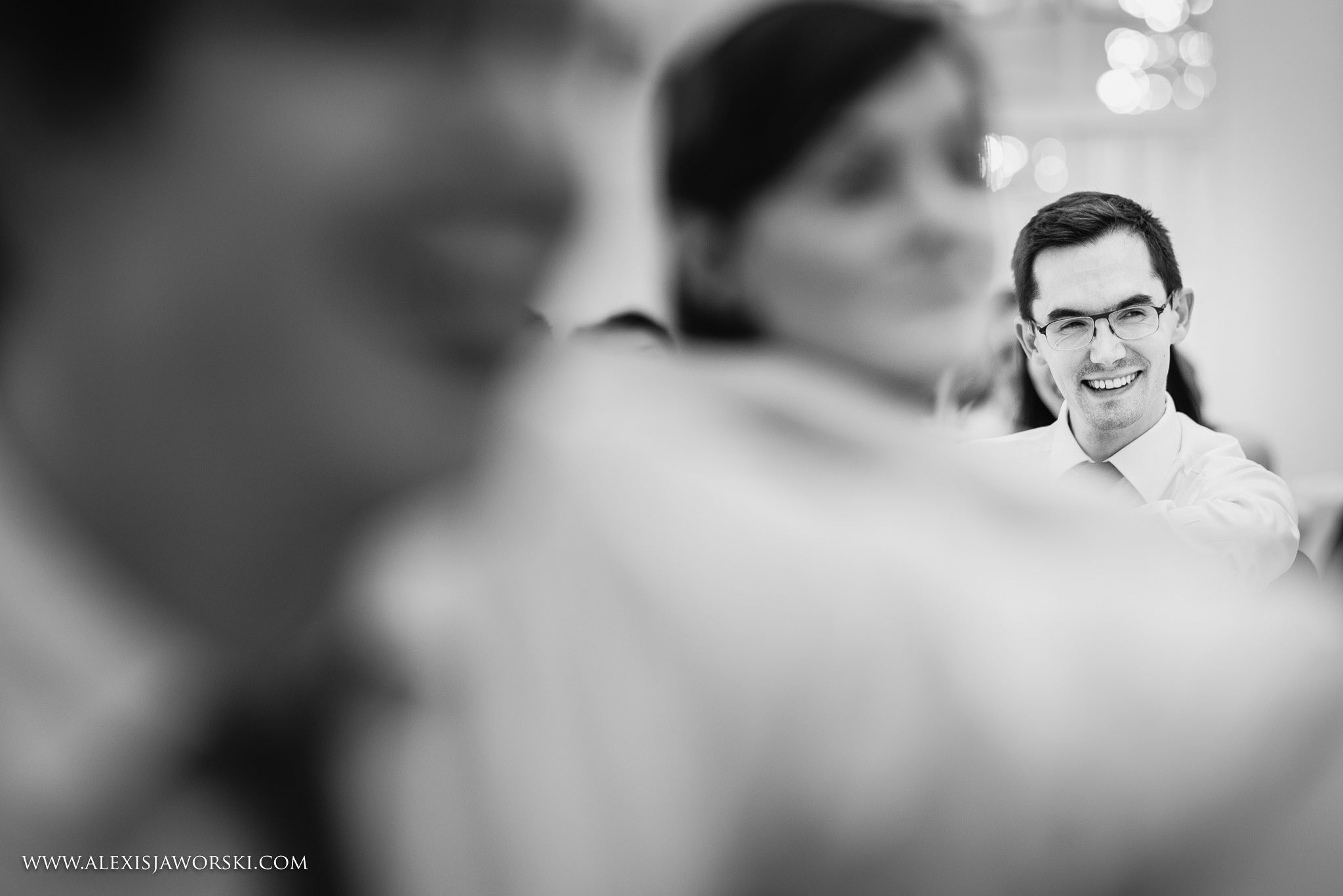 guest smiling during speeches