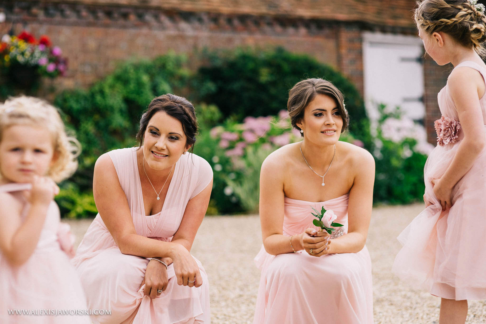 bridesmaids having a chat together