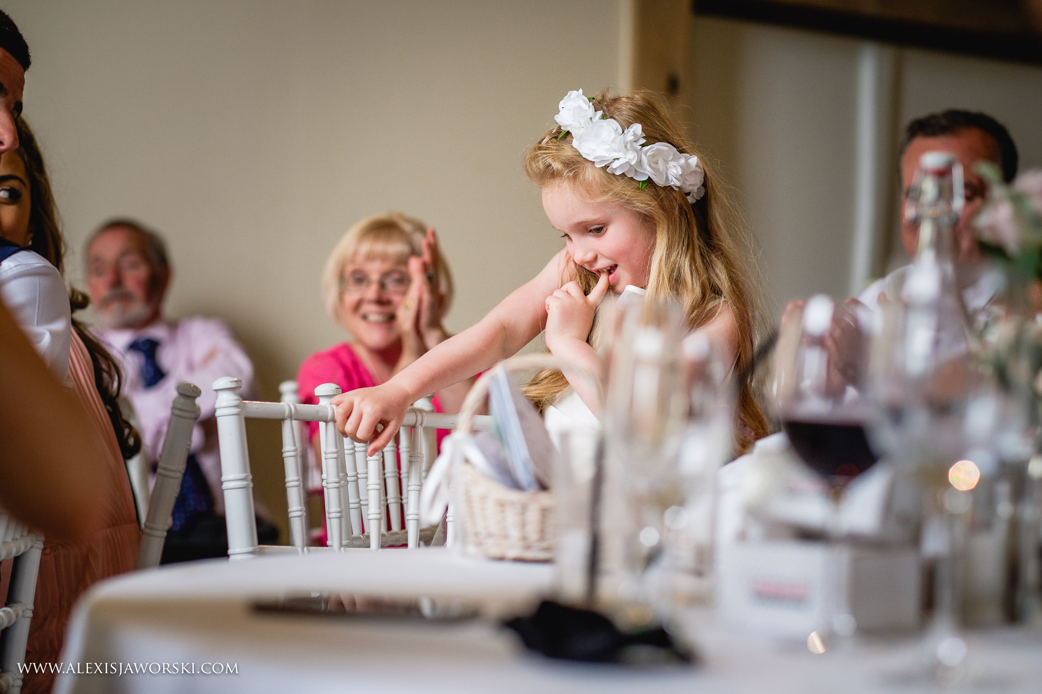 flower girl smiling