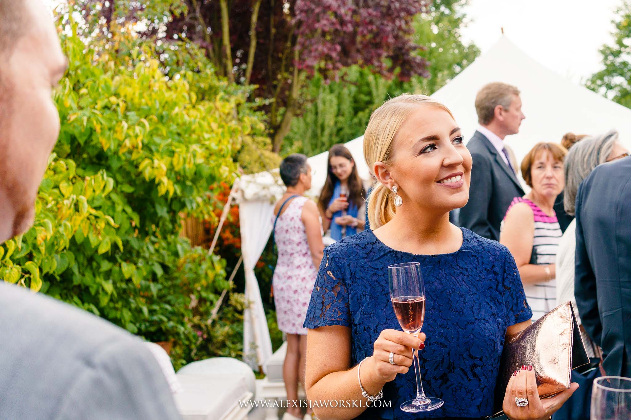 Guests mingling during drinks