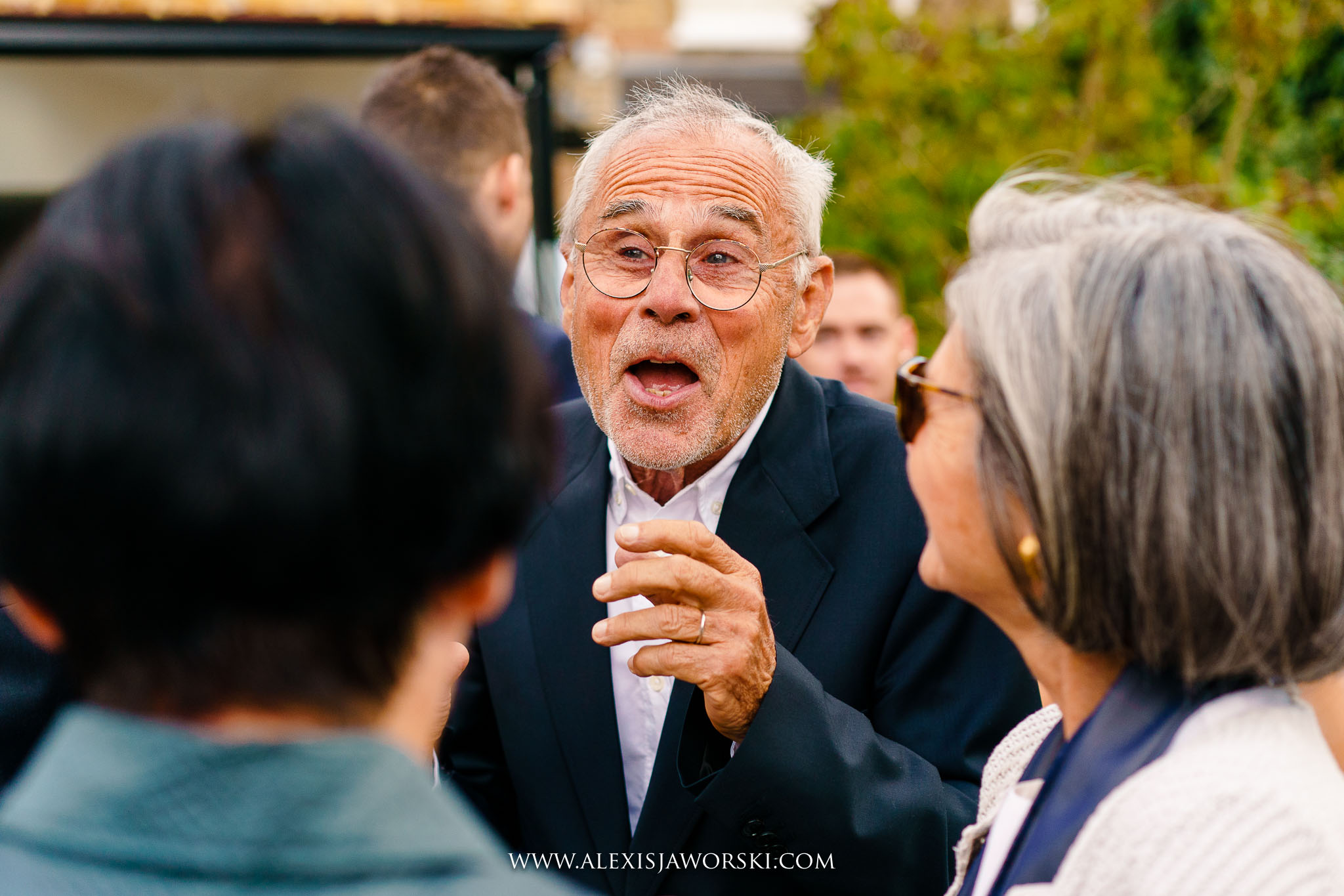 Guests mingling during drinks