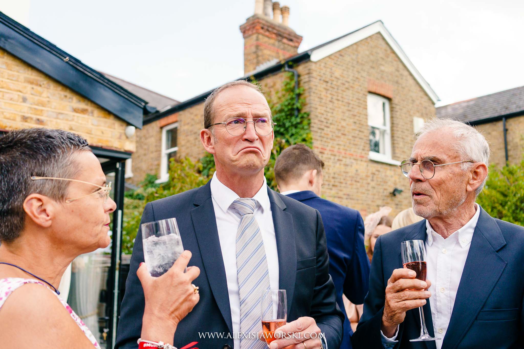 Guests mingling during drinks