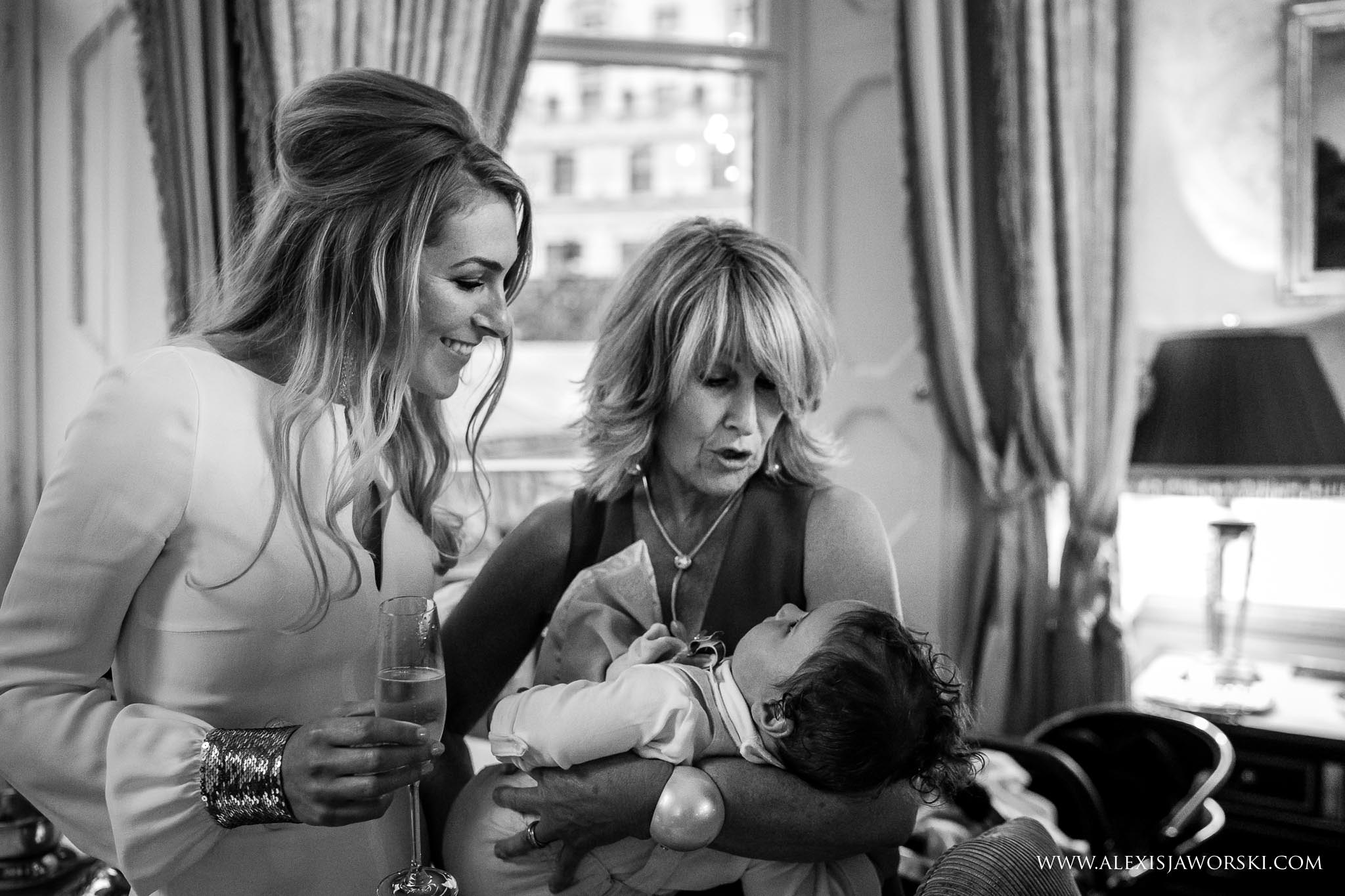 mum and bride with baby