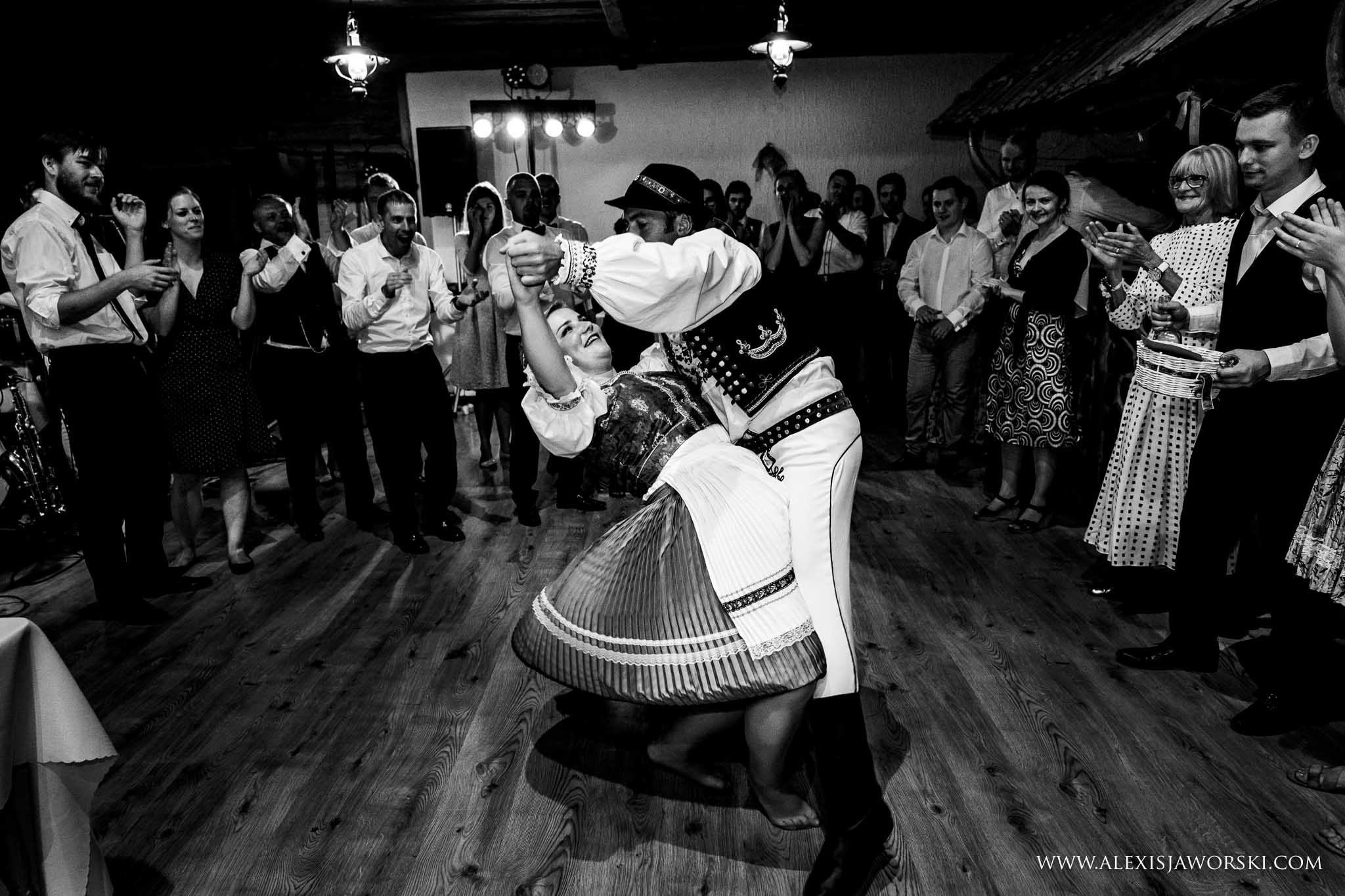 groom dancing with bride